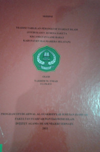 TRADISI TAHLILAN PERSPEKTIF SYARIAT ISLAM STUDI KASUS DI DESA SAKETA KECAMATAN GANE BARAT KABUPATEN HALMAHERA SELATAN