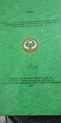 PENERAPAN KONSEP TRIGONOMETRI SEGITIGA BOLA DALAM MEMBUKTIKAN RUMUS SUDUT WAKTU MATAHARI PADA PENENTUAN AWAL WAKTU SHOLAT