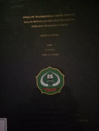 UPAYA PT. POS INDONESIA CABANG TERNATE DALAM MENANGANI KELUHAN PELANGGANG TERHADAP PENGIRIMAN PAKET