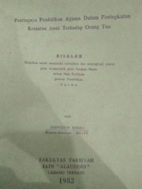 PENTINGNYA PENDIDIKAN AGAMA DALAM PENINGKATAN KETAATAN ANAK TERHADAP ORANG TUA