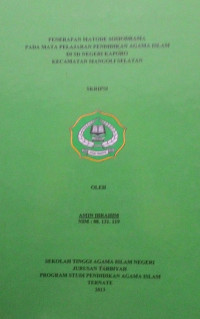 PENERAPAN METODE SOSIODRAMA PADA MATA PELAJARAN PENDIDIKAN AGAMA ISLAM DI SD NEGERI KAPORO KECAMATAN MANGOLI SELATAN