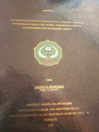 IMPLEMENTASI UNDANG-UNDANG RI NO.23 TAHUN 2011 TENTANG PENGELOLAAN ZAKAT MAL DI DESA YEISOWO KECAMATAN PATANI KABUPATEN HALMAHERA TENGAH