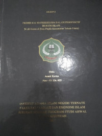 PROSES KAI MATEKESOLIDA DALAM PERSPEKTIF HUKUM ISLAM STUDI KASUS DI DESA POPILO KECAMATAN TOBELO UTARA