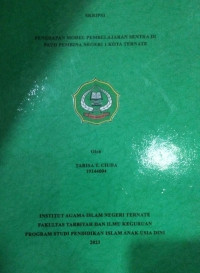 PENERAPAN MODEL PEMBELAJARAN SENTRA DI PAUD PEMBINA NEGERI 1 KOTA TERNATE