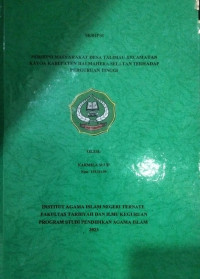 PERSEPSI MASYARAKAT DESA TALIMAU KECAMATAN KAYOA KABUPATEN HALMAHERA SELATAN TERHADAP PERGURUAN TINGGI