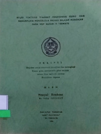 STUDI TENTANG TINGKAT PENDIDIKAN GURU DAN KEMAMPUAN MENGELOLA PROSES BELAJAR MENGAJAR PADA SMP NEGERI II TERNATE