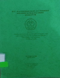 NILAI - NILAI PENDIDIKAN DALAM ADAT PERKAWINAN MASYARAKAT BUTON DI DESA JIKOHAY KACAMATAN OBI