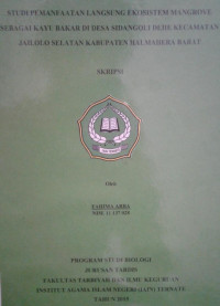 STUDI PEMANFAATAN LANGSUNG EKOSISTEM MANGROVE SEBAGAI KAYU BAKAR DI DESA SIDANGOLI DEHE KECAMATAN JAILOLO SELATAN KABUPATEN HALMAHERA BARAT