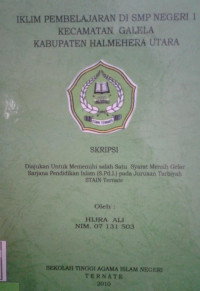 IKLIM PEMBELAJARAN DI SMP NEGERI 1 KECAMATAN GALELA KABUPATEN HALMAHERA UTARA