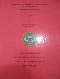 TAHLILAN YANG DIPERMASALAHKAN DALAM PANDANGAN ISLAM STUDI KASUS DI KOTA TERNATE