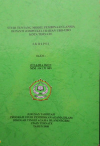 STUDI TENTANG MODEL PEMBELAJARANLANSIA DI PANTAI JOMPO KELURAHAN UBO-UBO KOTA TERNATE