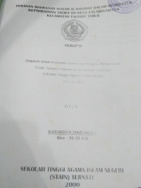 PERANAN MADRASAH ALIYAH KHAIRAAT DALAM MEMBENTUK KEPRIBADIAN SISWA DI DESA FALABISAHAYA KECAMATAN TALIABU TIMUR