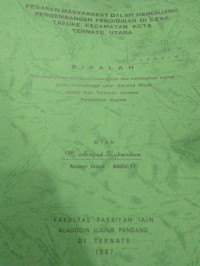 PERANAN MASYARAKAT DALAM MENUNJANG PENGEMBANGAN PENDIDIKAN DI DESA TAFURE KECAMATAN KOTA TERNATE UTARA