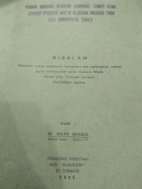 PERANAN MADRASAH IBTIDAIYAH ALCHAIRAAT TERNATE UTARA TERHADAP PEMBINAAN ANAK DI KELURAHAN MAKASSAR TIMUR KOTA ADMINISTRATIF TERNATE