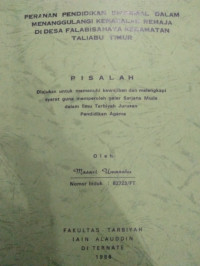 PERANAN PENDIDIKAN INFORMAL DALAM MENANGGULANGI KENAKALAN REMAJA DI DESA FALABISAHAYA KECAMATAN TALUABU TIMU