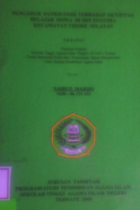 PENGARUH SANKSI FISIK TERHADAP AKTIFITAS BELAJAR SISWA DI SDN TUGUIHA KECAMATAN TIDORE SELATAN