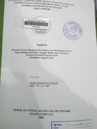 PENDIDIKAN AQIDAH AKHLAK DAN PERANANNYA DALAM PEMBENTUKAN KEPRIBADIAN SISWA PADA MADRASAH ABTIDAYAH NEGERI (MIN) DOKIRI