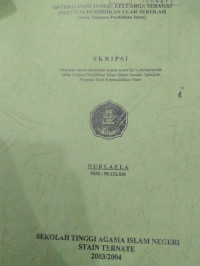 OPTIMALISASI FUNGSI KELUARGA SEBAGAI INSTITUT PENDIDIKAN LUAR SEKOLAH