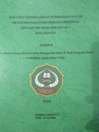 STRATEGI PEMBELAJARAN PEMBIASAAN DALAM MENGEMBANGKAN KECERDASAN SPRITUAL SISWADI SMP MUHAMMADIYAH 1 KOTA TERNATE