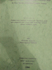 PENGARUH MENUMAN KERAS TERHADAP PENDIDIKAN ANAK DI DESA DARUBA KECAMATAN MOROTAI SELATAN