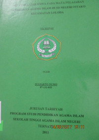 MINAT BELAJAR SISWA PADA MATA PELAJARAN PENDIDIKAN AGAMA ISLAM DI SD NEGERI FITAKO KECAMATAN LOLODA