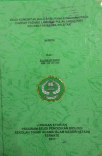 STUDI KOMUNITAS BULU BABI (Kelas Echinoedea) PADA DAERAH PADANG LAMUN DI PULAU LAGULIANG KECAMATAN KAYOA SELATAN